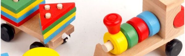 Wooden Train Three-section Tractor Toy Children's Intelligence Puzzle Toys Educational Toys - Image 3