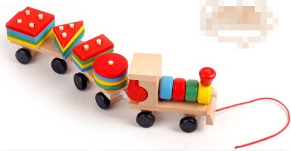 Wooden Train Three-section Tractor Toy Children's Intelligence Puzzle Toys Educational Toys - Image 4